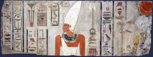 Mentuhotep II wearing the crown of Upper Egypt.